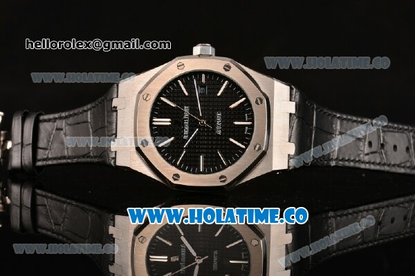 Audemars Piguet Royal Oak 41MM Asia Automatic Steel Case with Black Grids Dial and Stick Markers - Click Image to Close